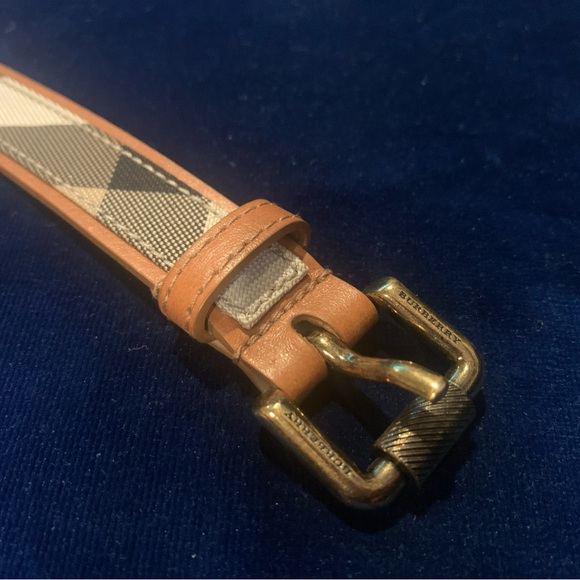 Burberry House Check Leather And Canvas Belt Little Kids Size 24 - Picture 3 of 7